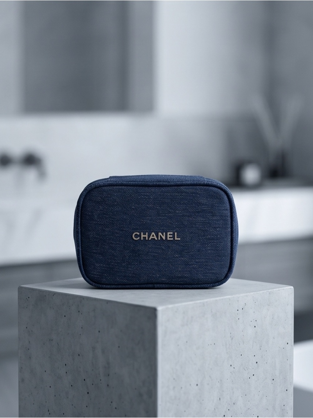 2023 Chanel Gift set  Navy Denim Cosmetic Pouch